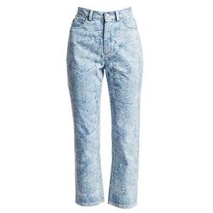 Norm Zebra High Rise cropped Jeans, Size 4, Baby Blue.